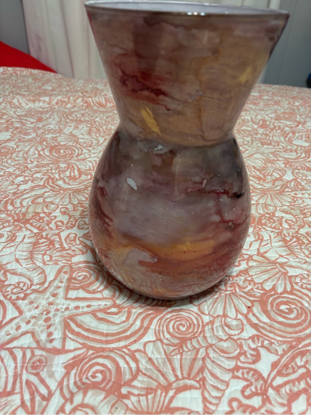 Glass Vase in Mixed Plum and Amber